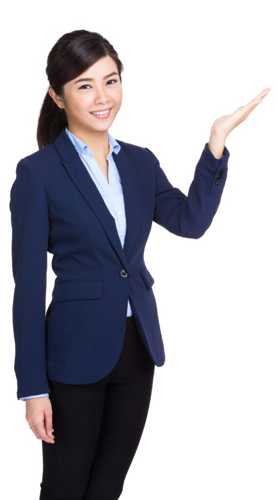 Businesswoman presenting something